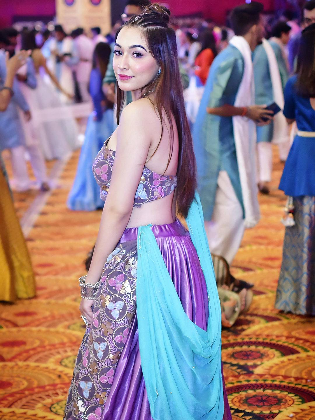 Purple Glamour Shimmering Lehenga