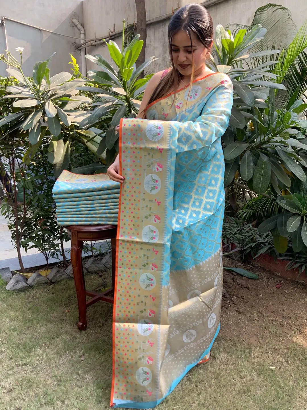 Kota Doria Silk Minakari Patola Saree - Vastranand