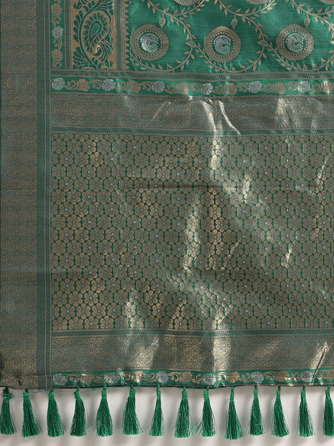  Banarasi Green Colour Woven Design Silk Saree