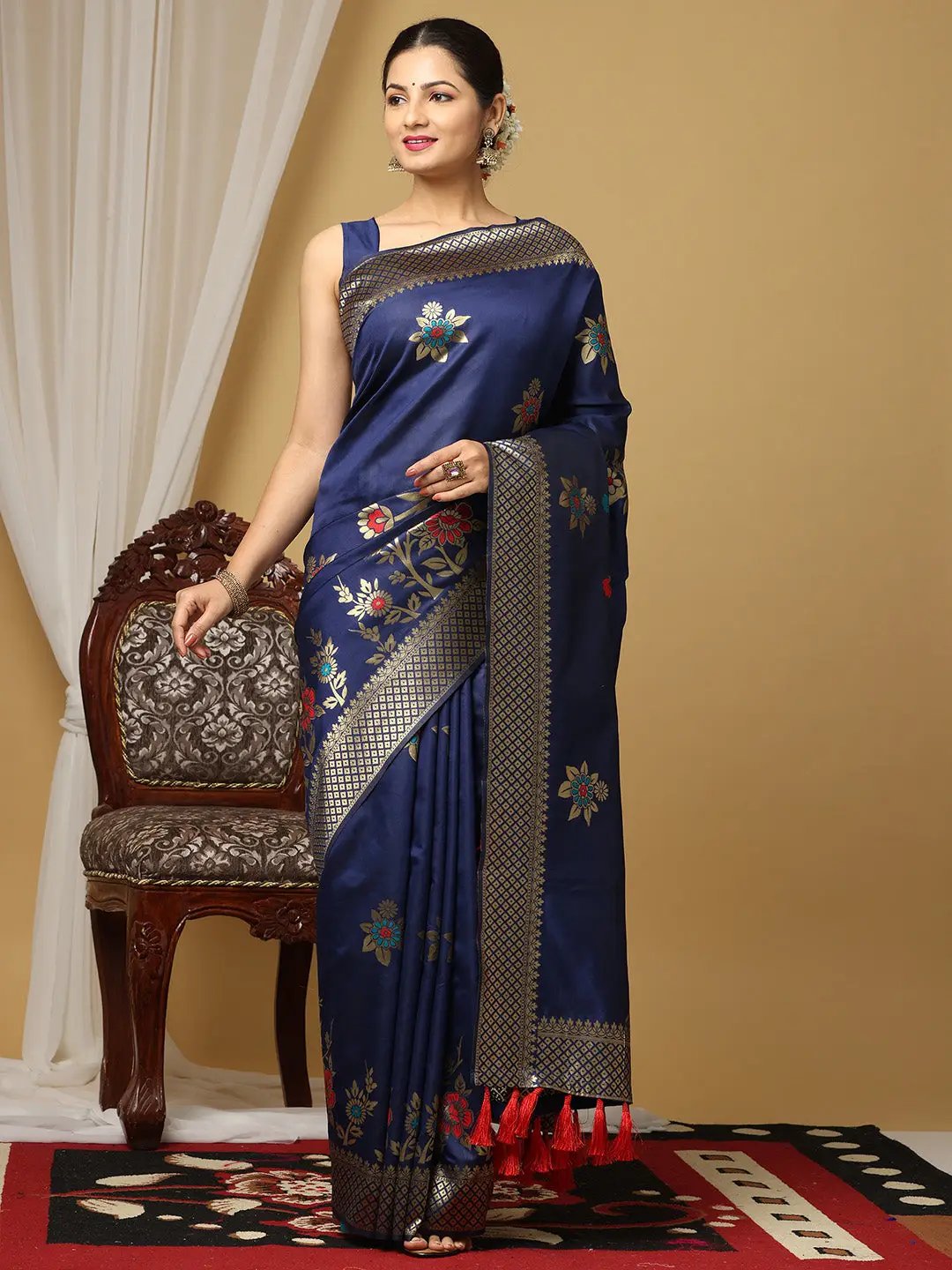 Banarasi Katan Silk  Saree With Zari Butti