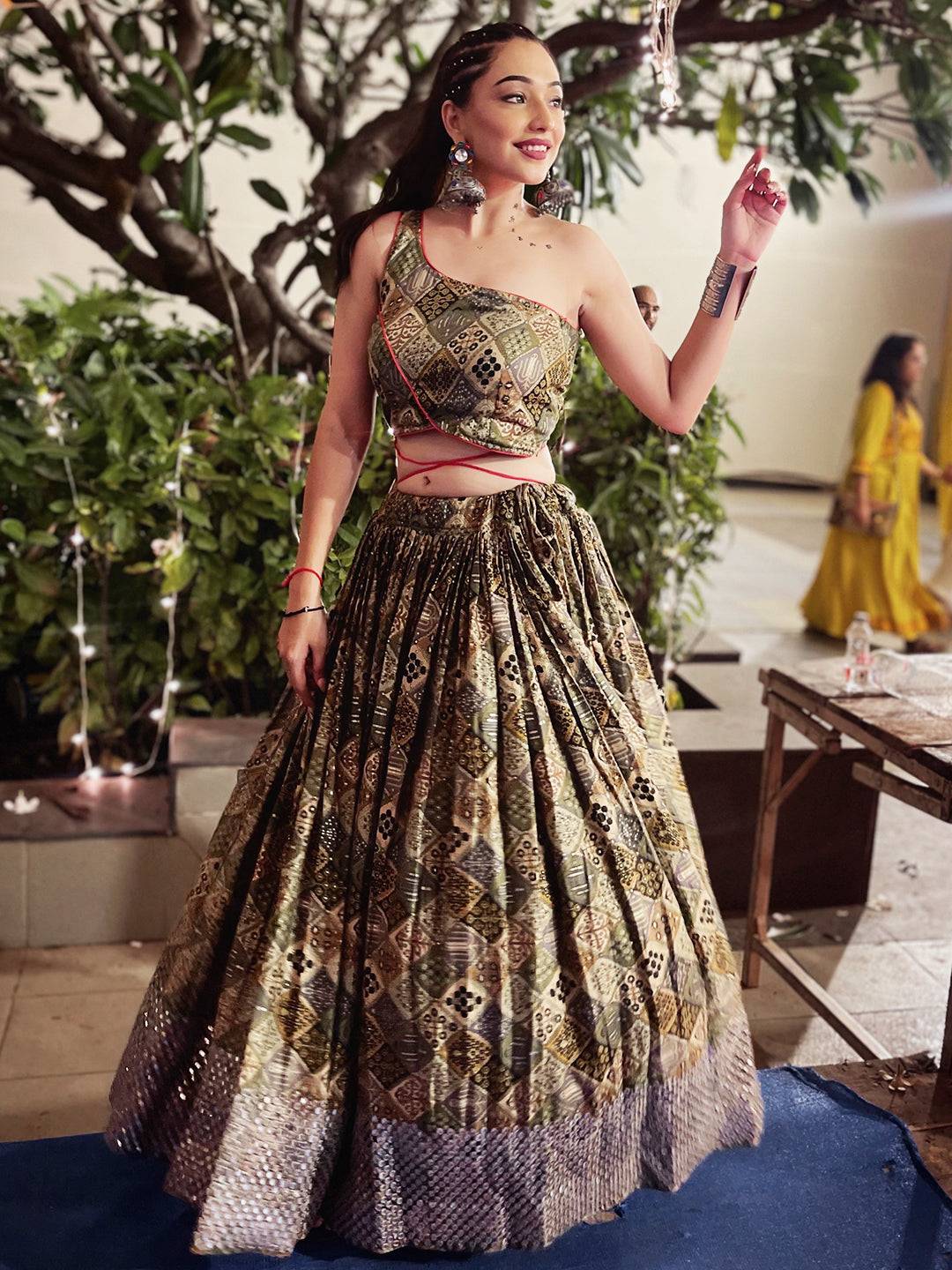 Geometric Flare Lehenga