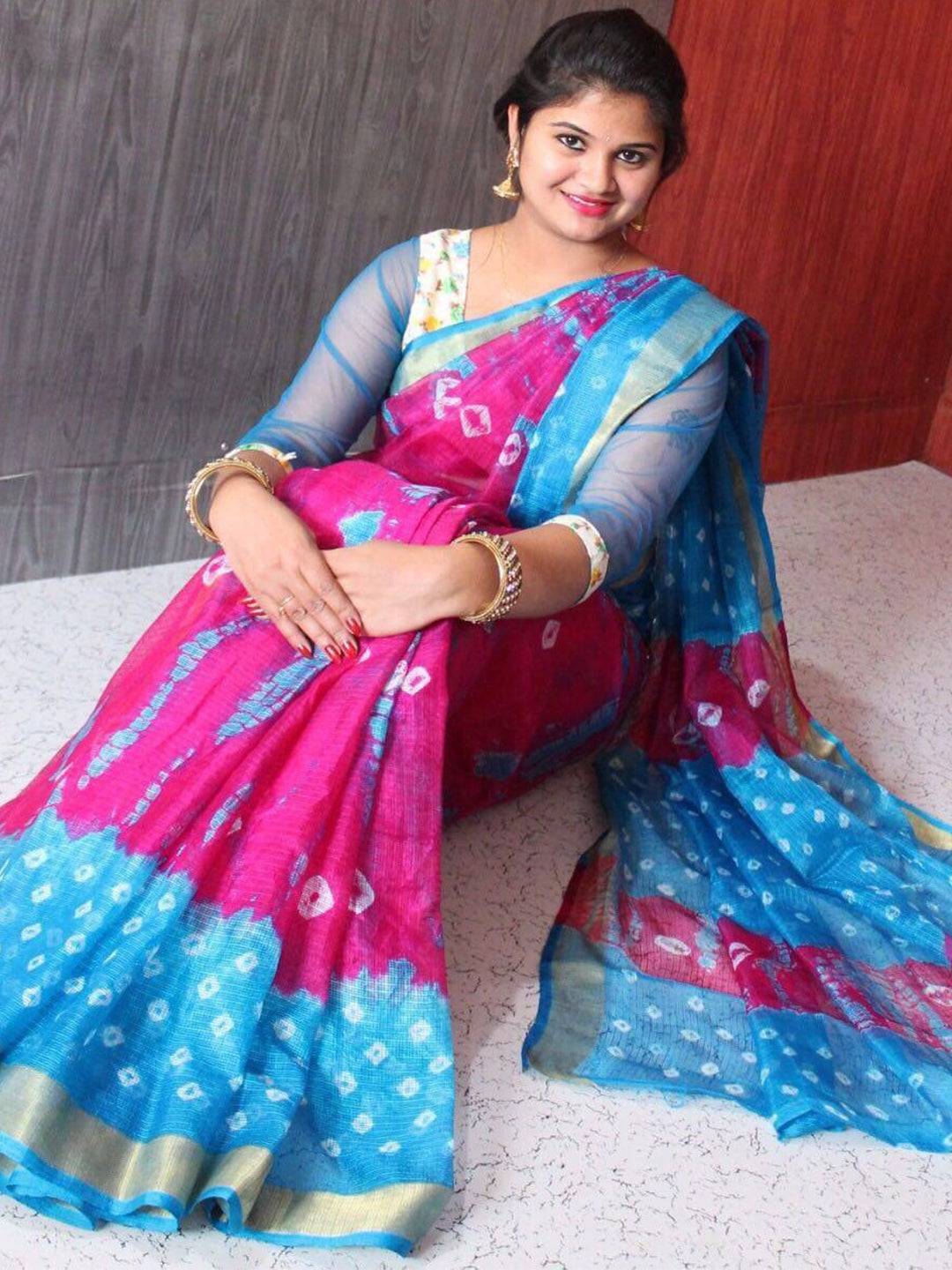 Pink Kota Doriya Bandhej Saree