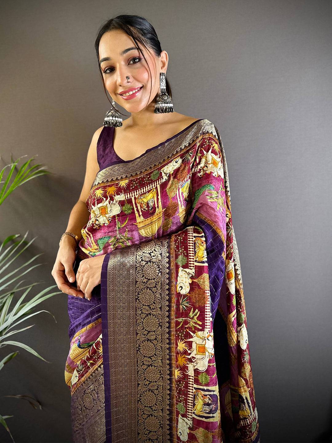 Mughal Heritage Viscose Dola Silk Saree