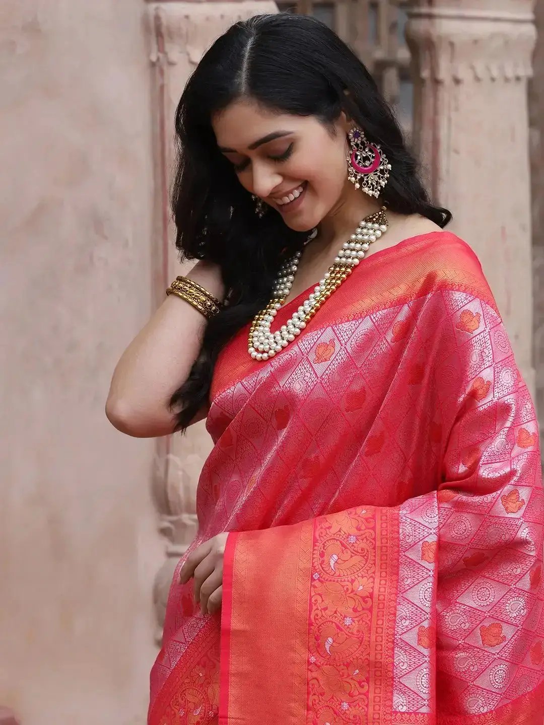 Bollywood Kanjivaram Silk Saree With Zari Work