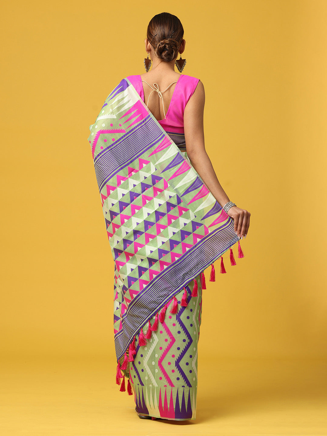  Dhakai Jamdani Cotton Silk Saree