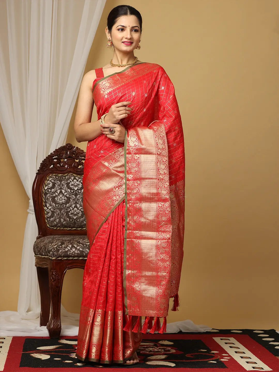  Soft Silk Woven Zari design Kanchi Banarasi Saree 