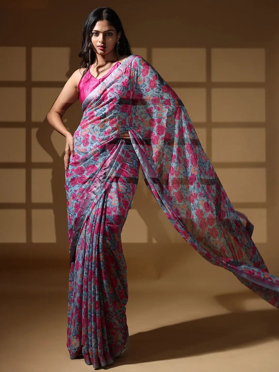  Soft Georgette Multi Colored Saree