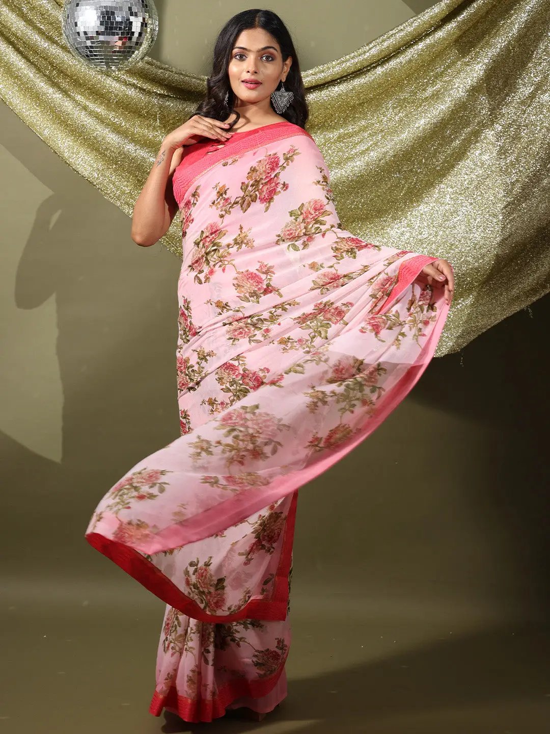  Soft Georgette Multi Colored Saree