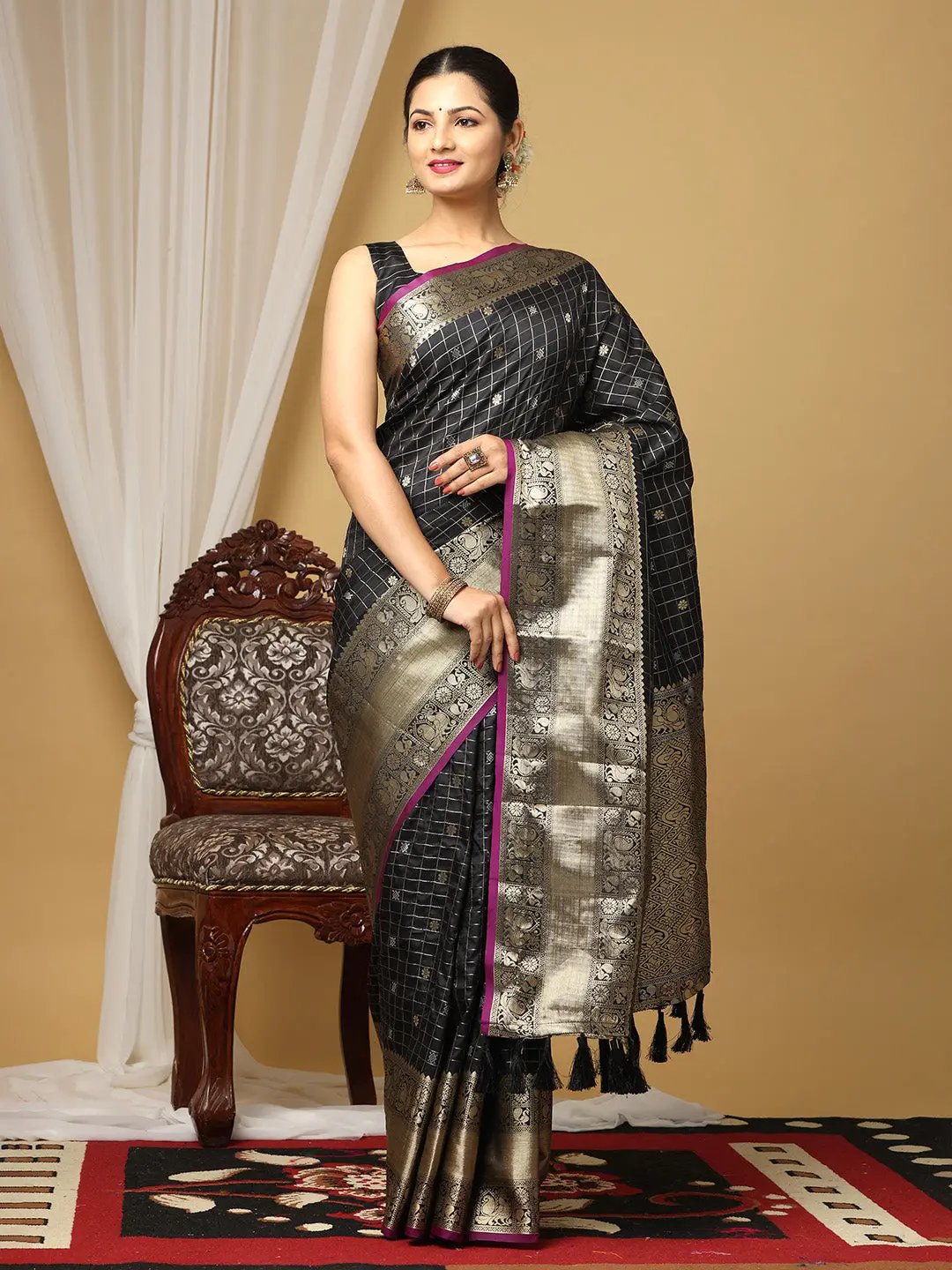  Soft Silk Woven Zari design Kanchi Banarasi Saree 