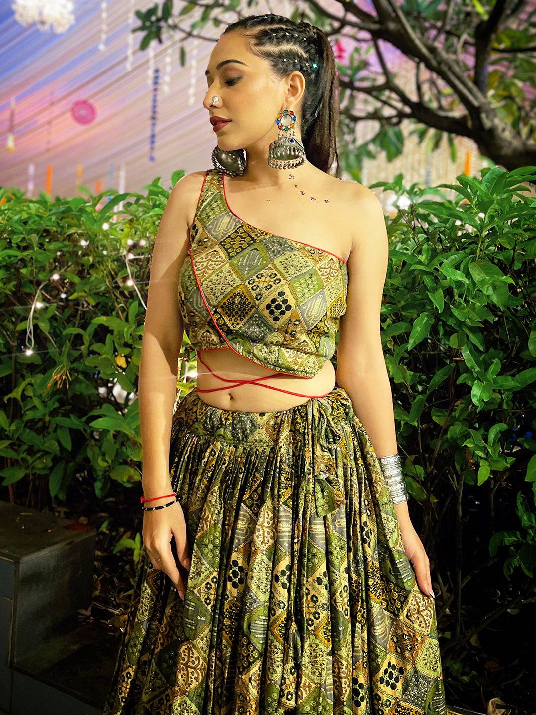 Geometric Flare Lehenga