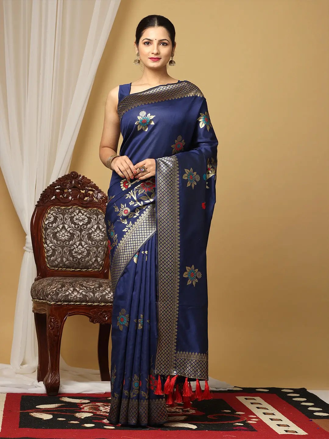 Banarasi Katan Silk  Saree With Zari Butti