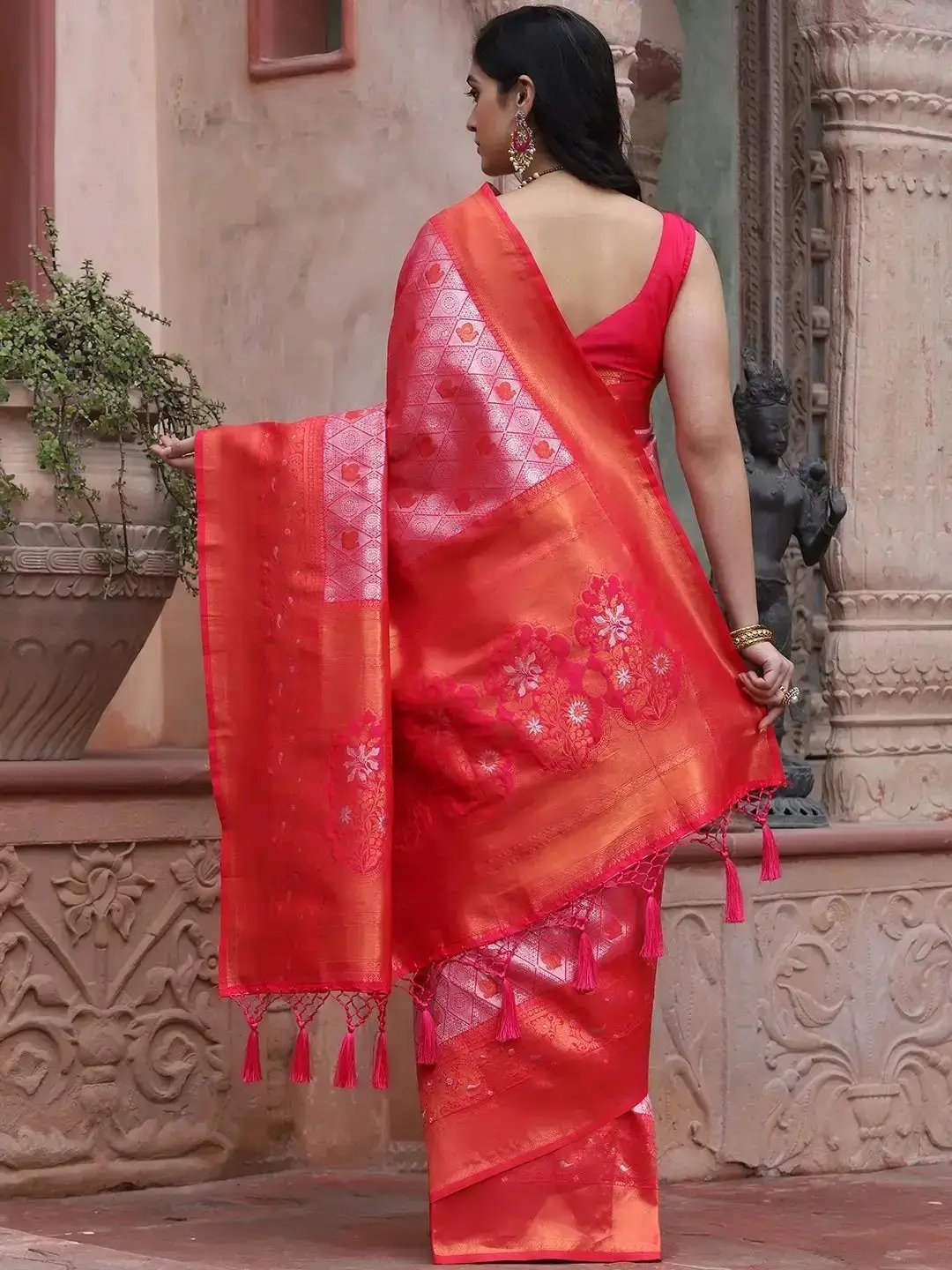 Bollywood Kanjivaram Silk Saree With Zari Work