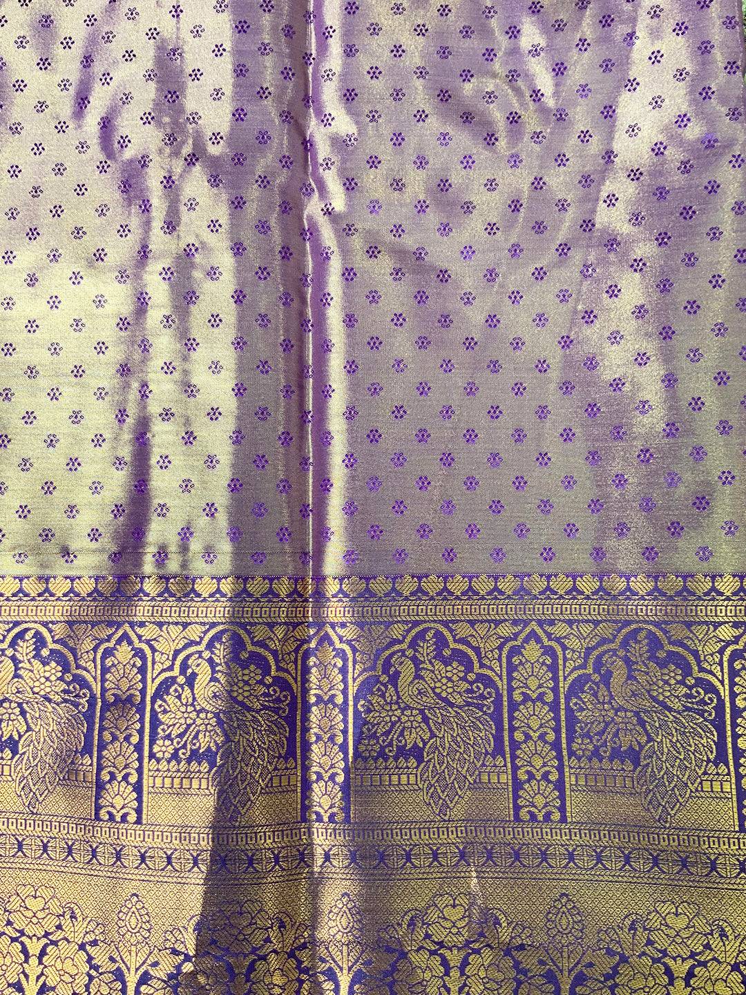 Majestic Purple And Gold Peacock Saree