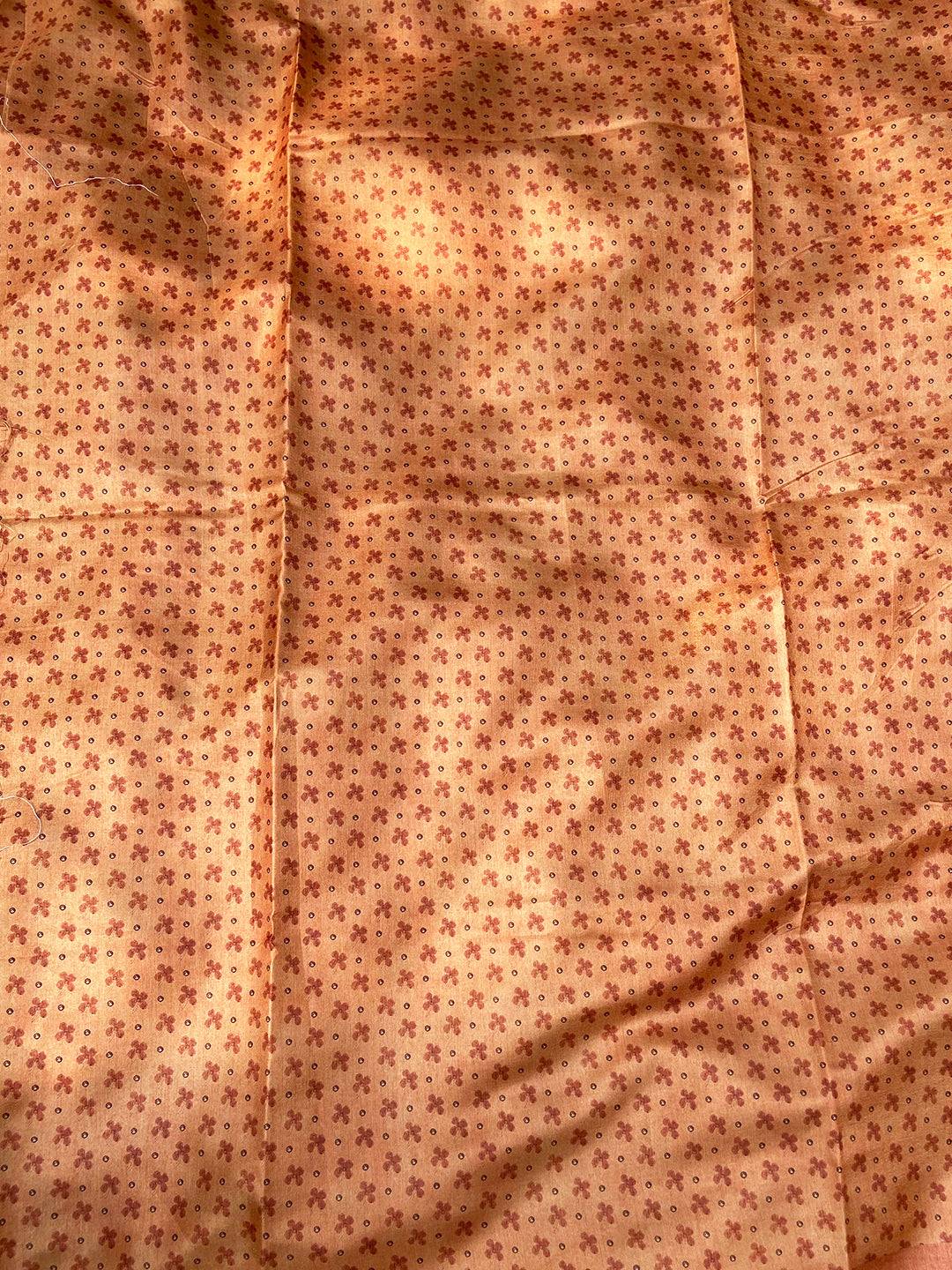 Backside of tussar silk saree with subtle floral print