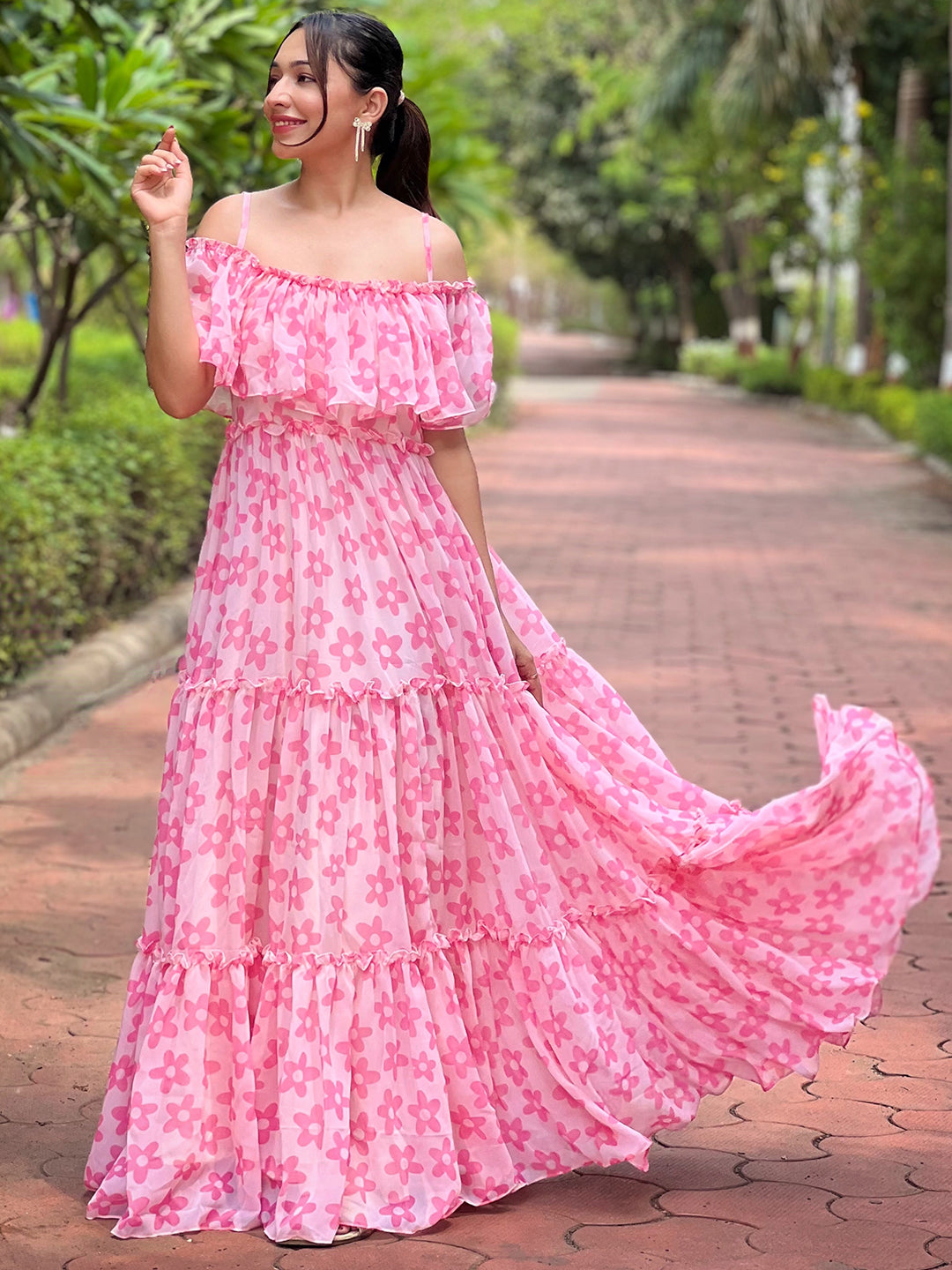 Serene Rosette Flower Dress