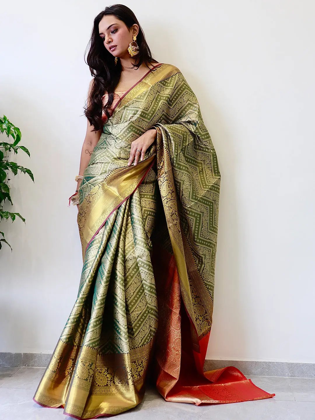 Gold Zari Kanjivaaram Pattu Silk Saree