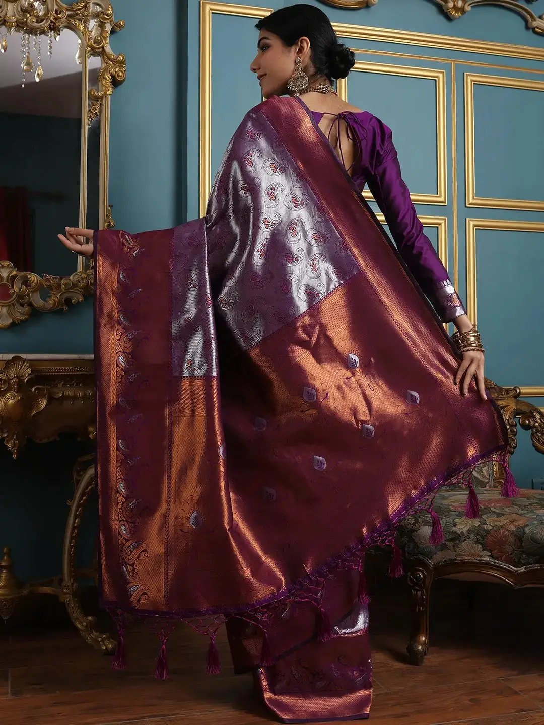  Kanjivaram Silk Saree With Zari Work 