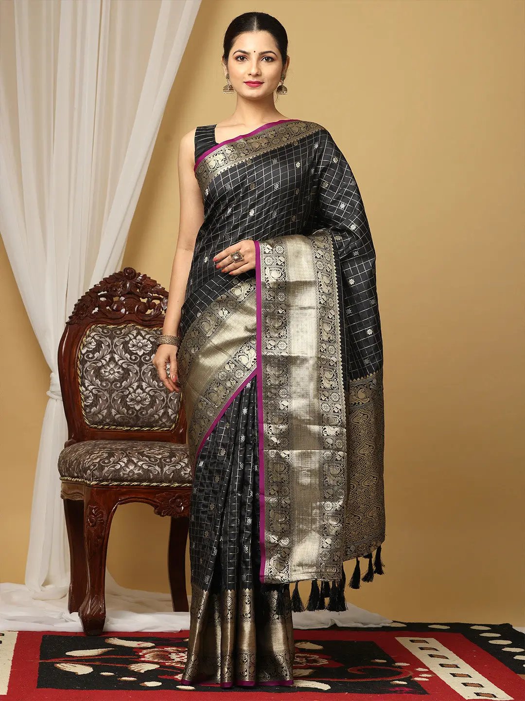  Soft Silk Woven Zari design Kanchi Banarasi Saree 