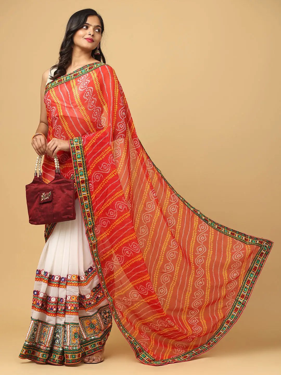 Royal Katchi Embroidery Festive Wear Saree