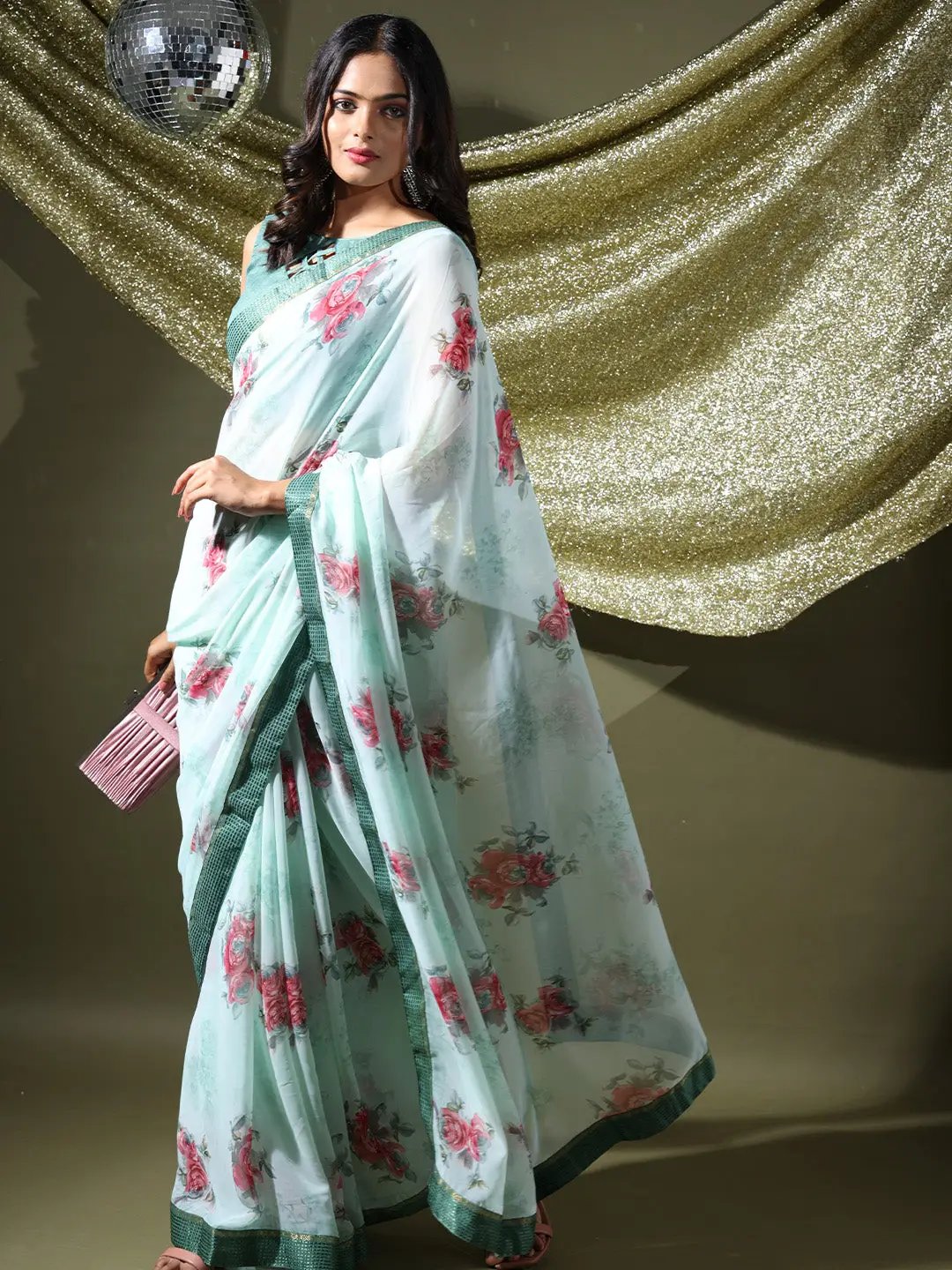  Soft Georgette Multi Colored Saree