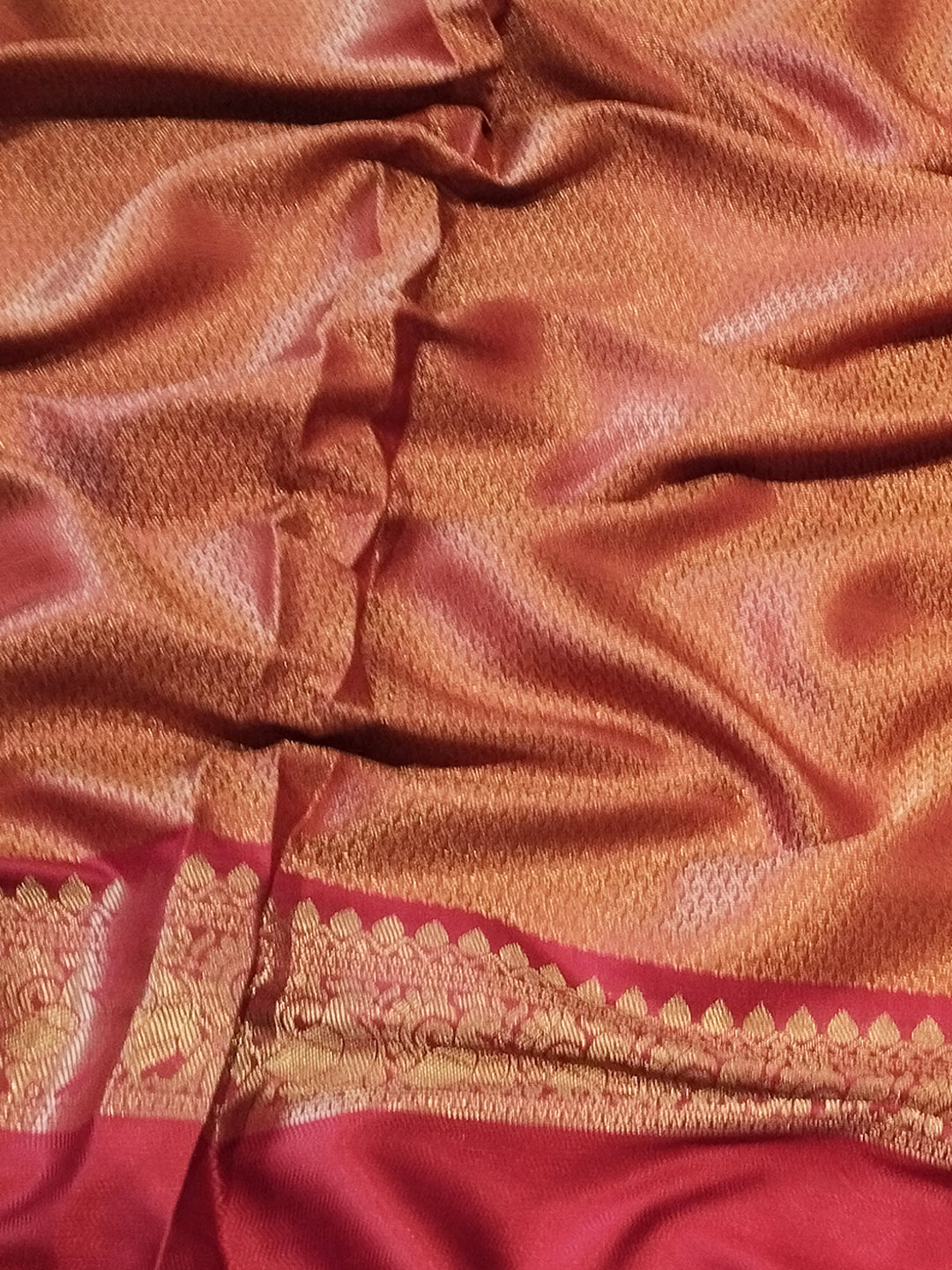 Beige Colour Double Border Chex Weaving Banarasi Soft Silk Saree