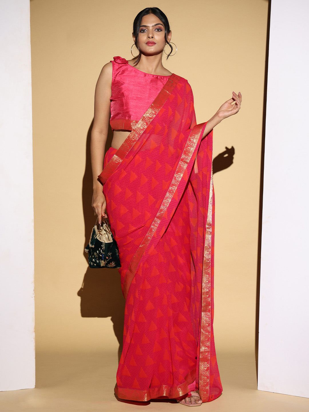 Buy Soft Georgette Multi Colored Party Wear Designer Saree