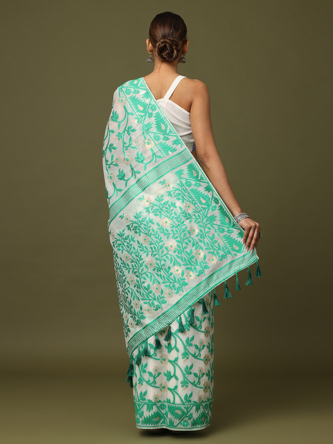  Dhakai Jamdani Cotton Silk Saree