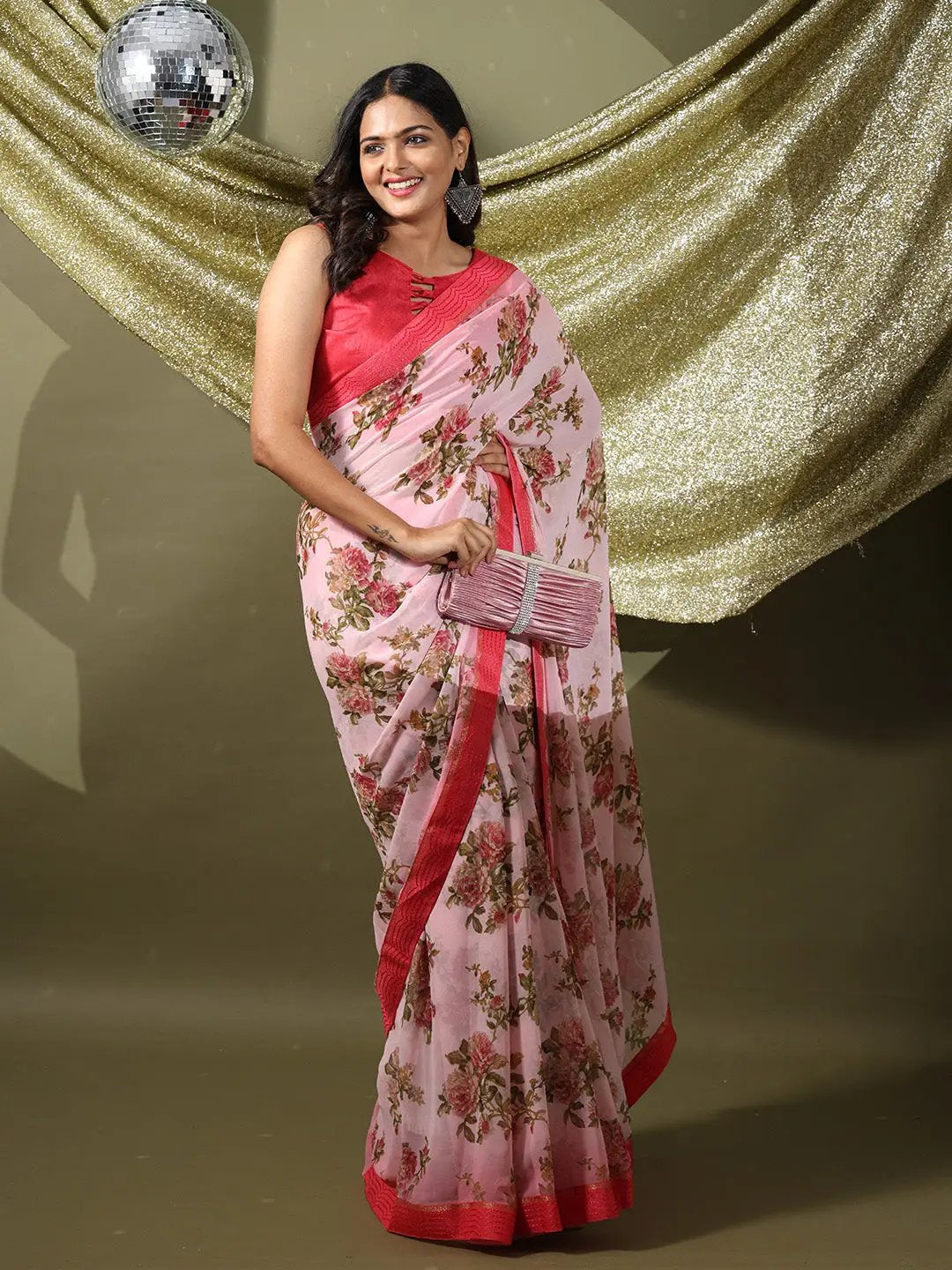  Soft Georgette Multi Colored Saree