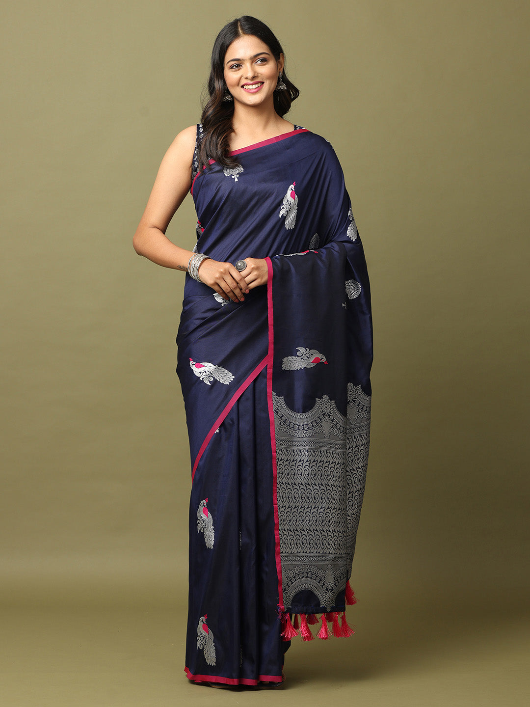  Pure Banarasi Katan Silk Kanchi Zari Weaving Saree