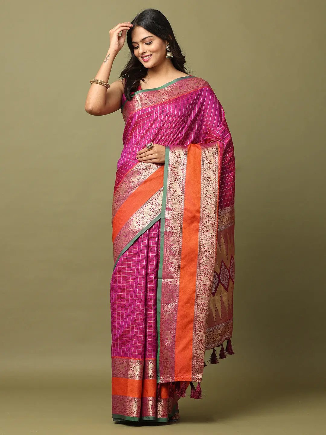 Elegant Soft Silk Zari Kanchi Banarasi Saree