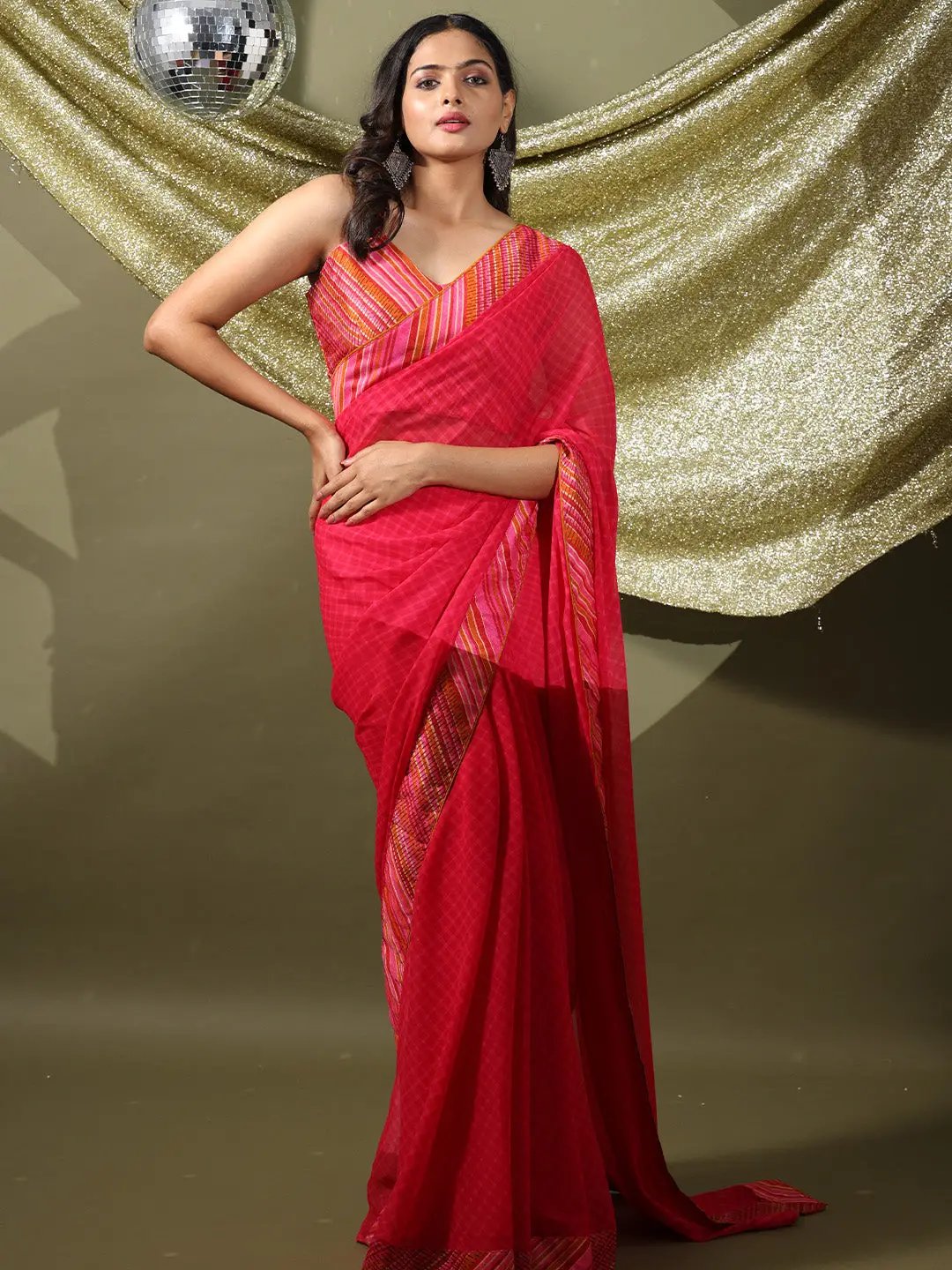  Soft Georgette Multi Colored Saree