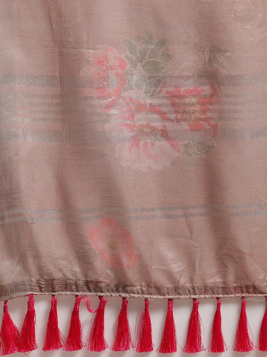 Soft Linen Flower Digital Print Sarees at Vastranand