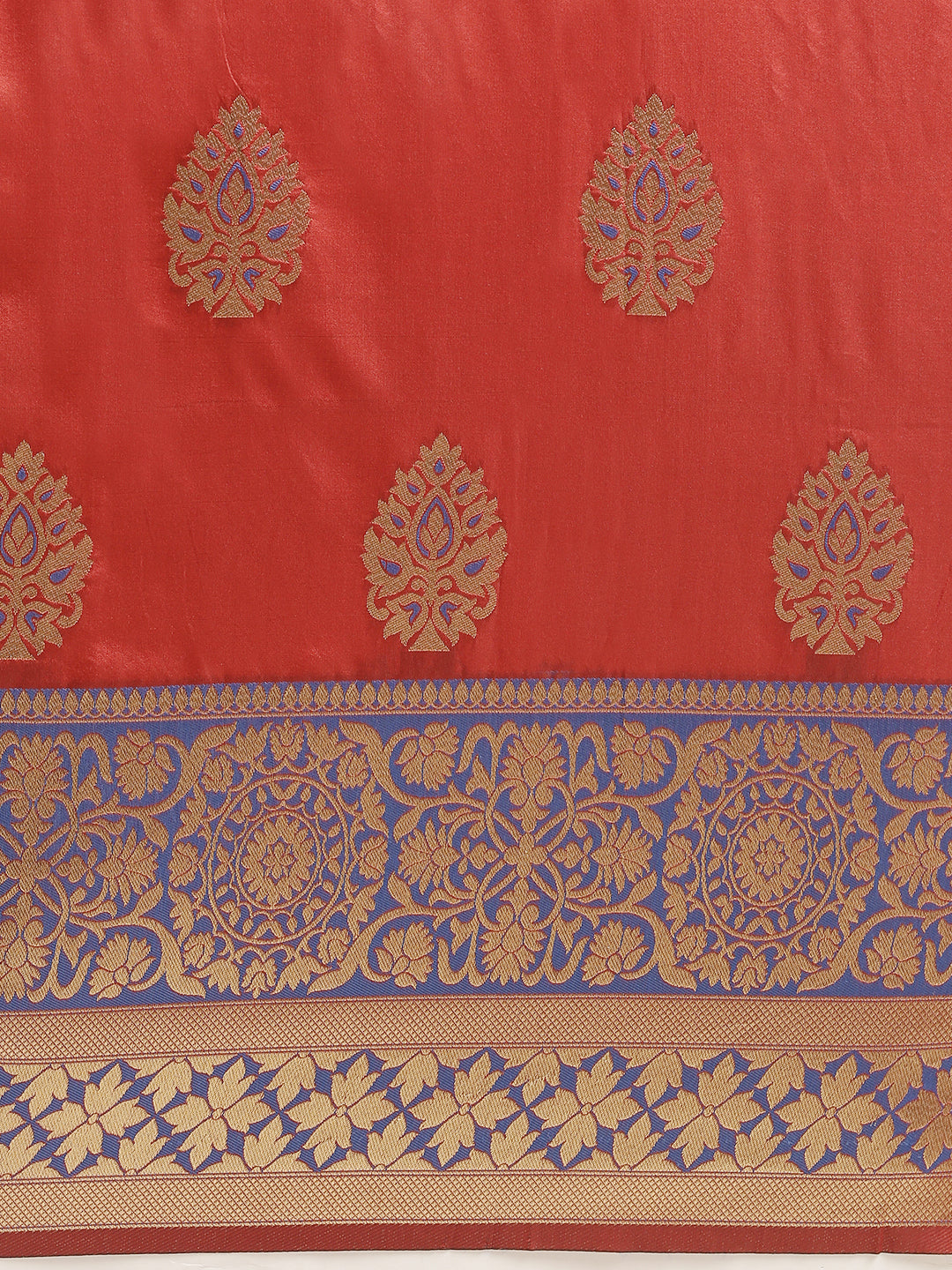  Banarasi Silk Red Saree with Woven Design