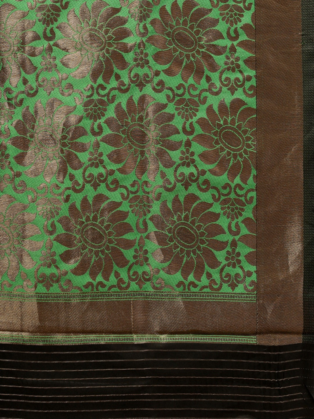 Exclusive Banarasi Lime Colour Saree with Zari Border