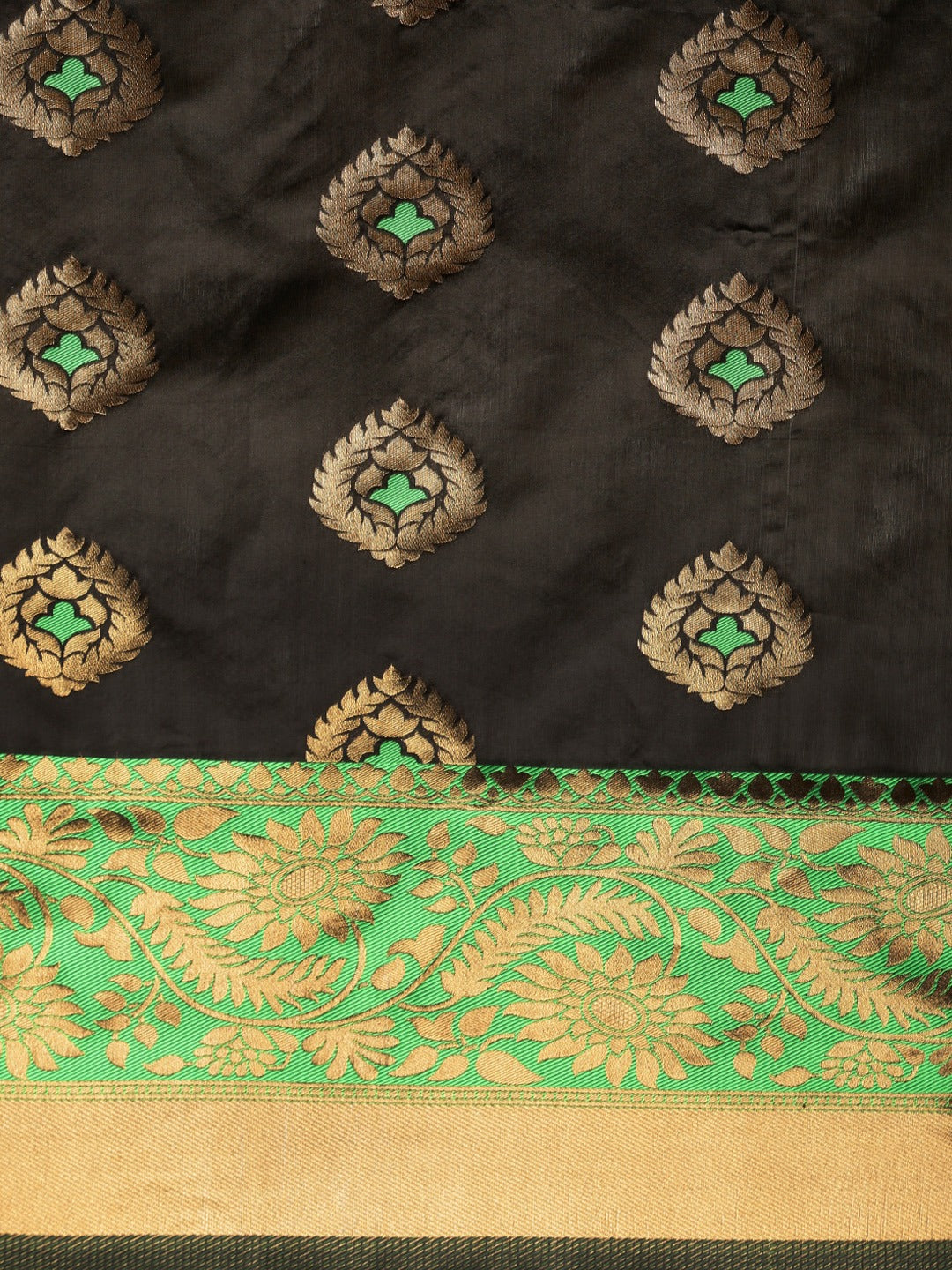 Exclusive Banarasi Lime Colour Saree with Zari Border