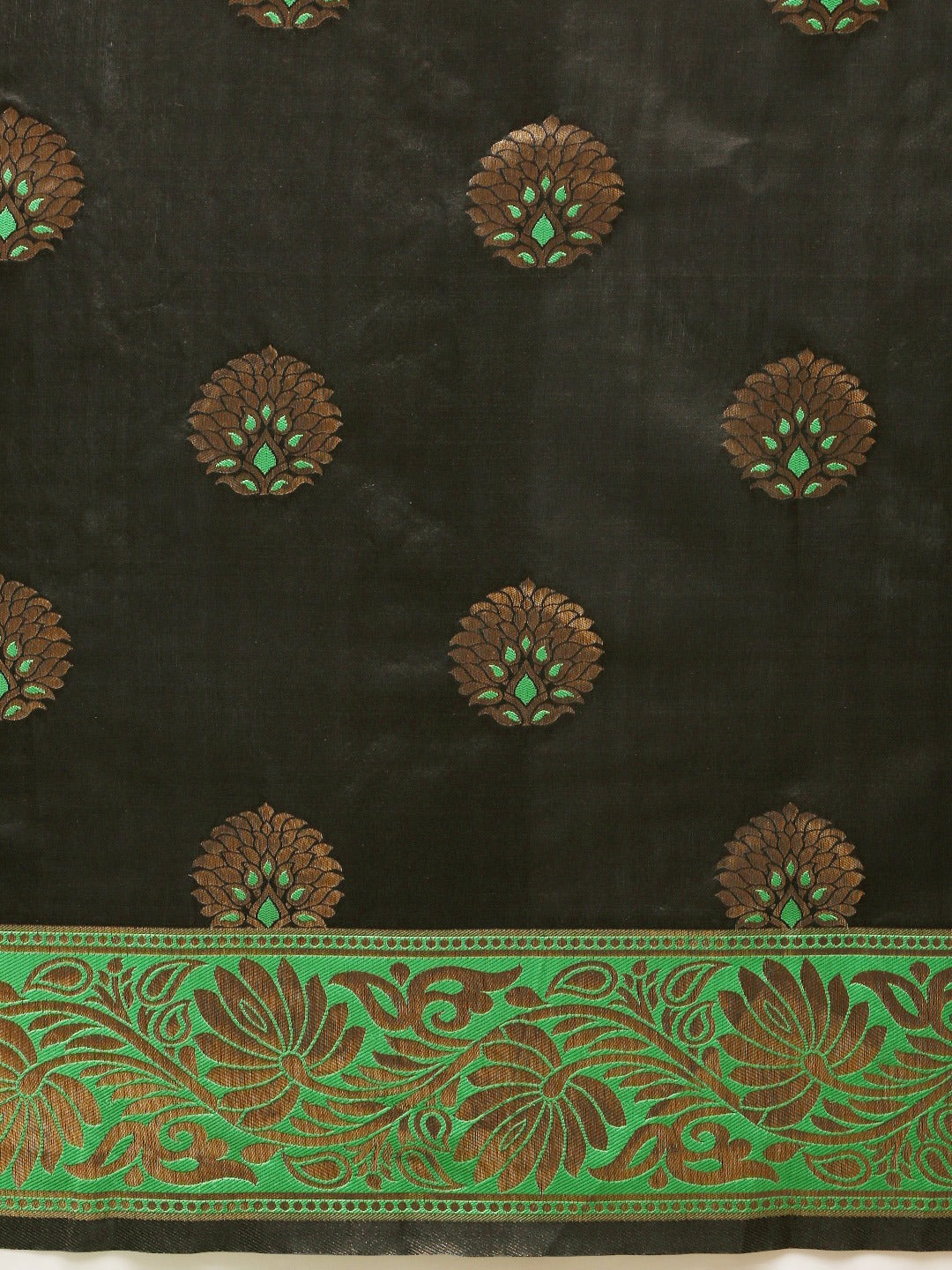 Banarasi Lime Embroidered Saree with Zari Border 