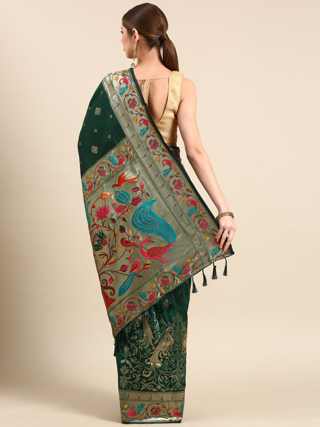 Exquisite Yevla Paithani Minakari Work Silk Saree