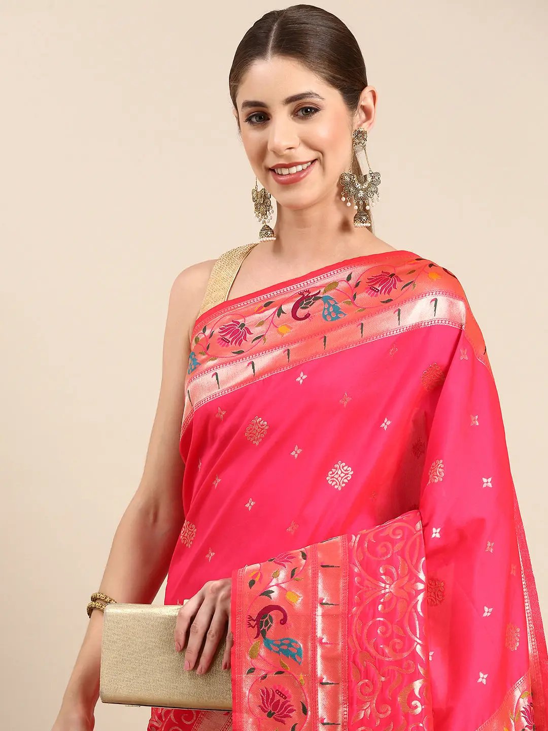 Exquisite Yevla Paithani Minakari Work Silk Saree