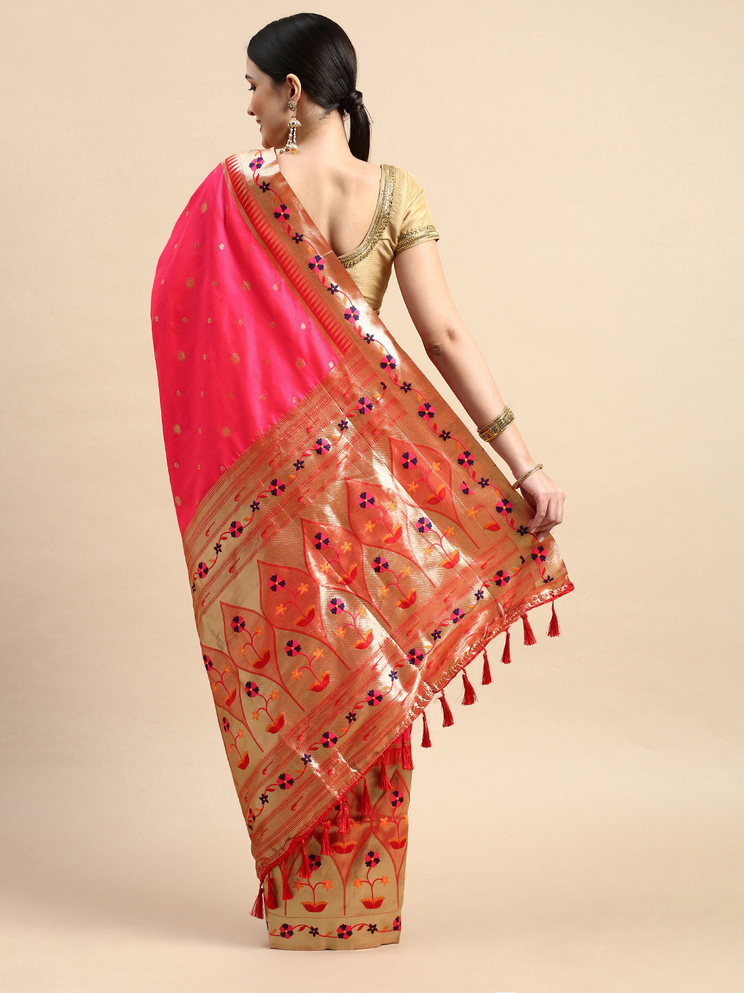 Exquisite Yevla Paithani Minakari Work Silk Saree