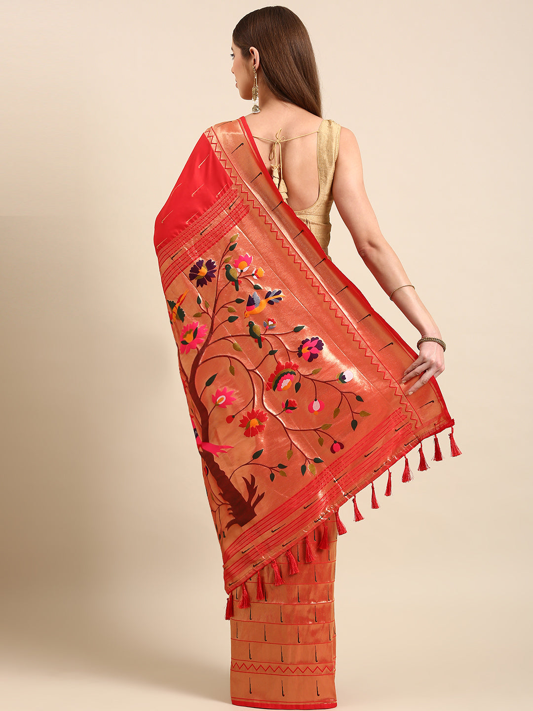 Yevla Paithani Minakari Work Silk Saree