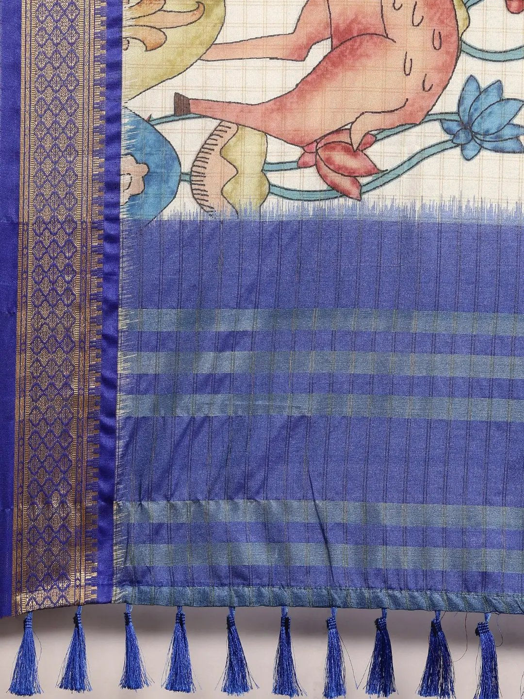 Uppada Cotton Silk Saree With Digital Print Work