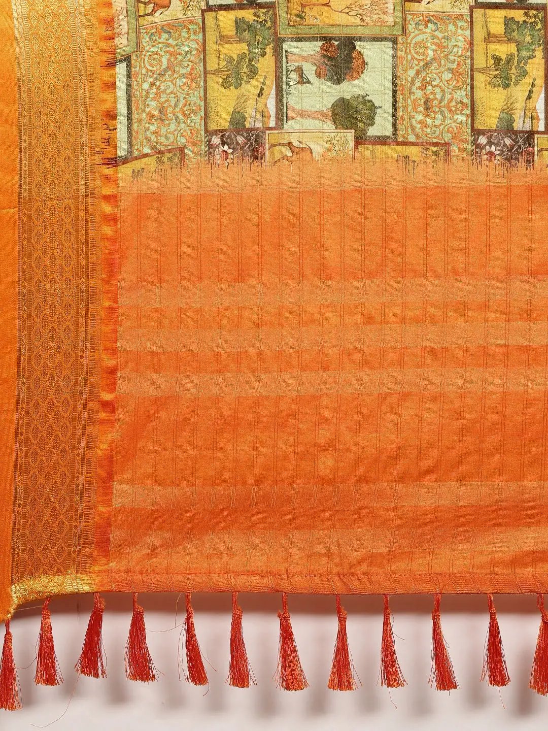 Uppada Cotton Silk Saree With Digital Block Print