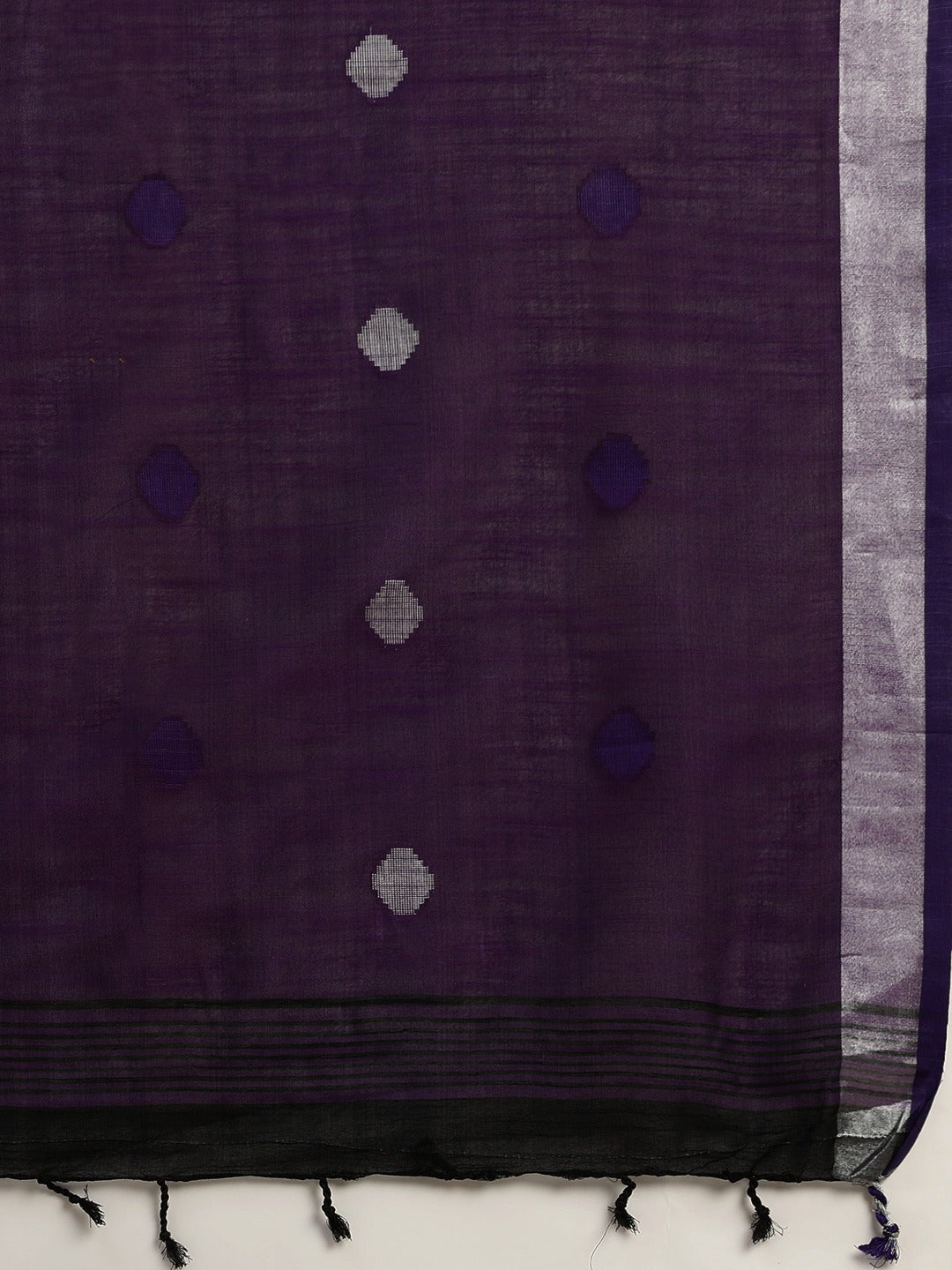 Latest Banarasi Purple Colour Polka Dots & Zari Border Saree