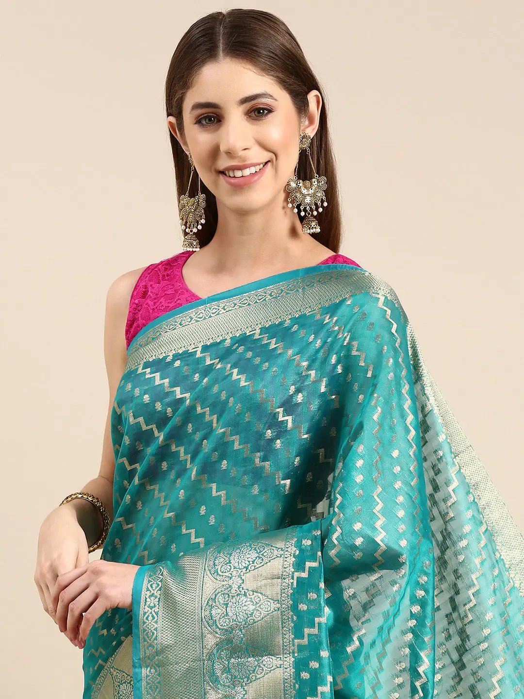 Banarasi Katan Tissue Silk Lehriya Desine Festive Wear Saree