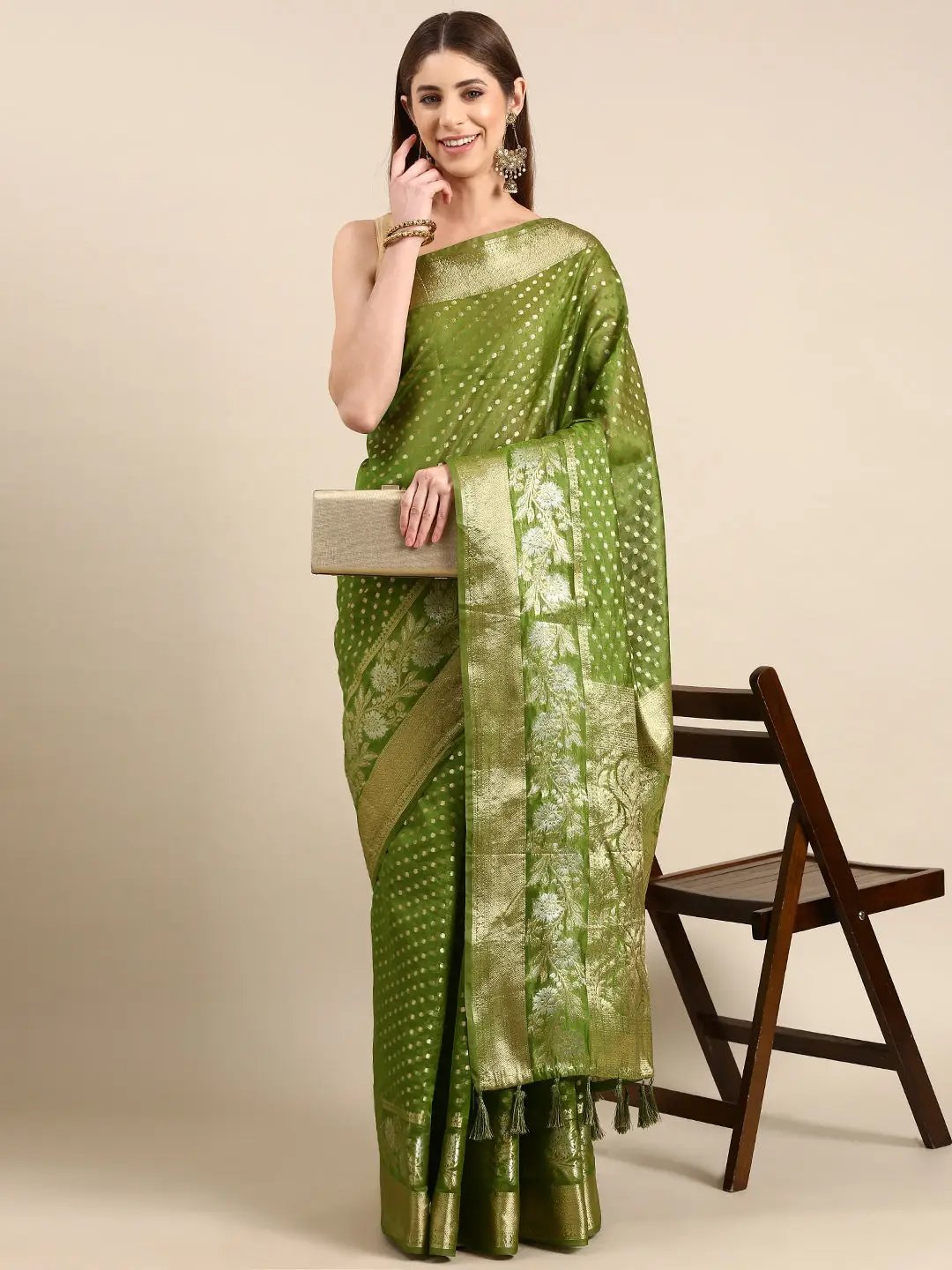  Banarasi Katan Silk Butti Design Saree 