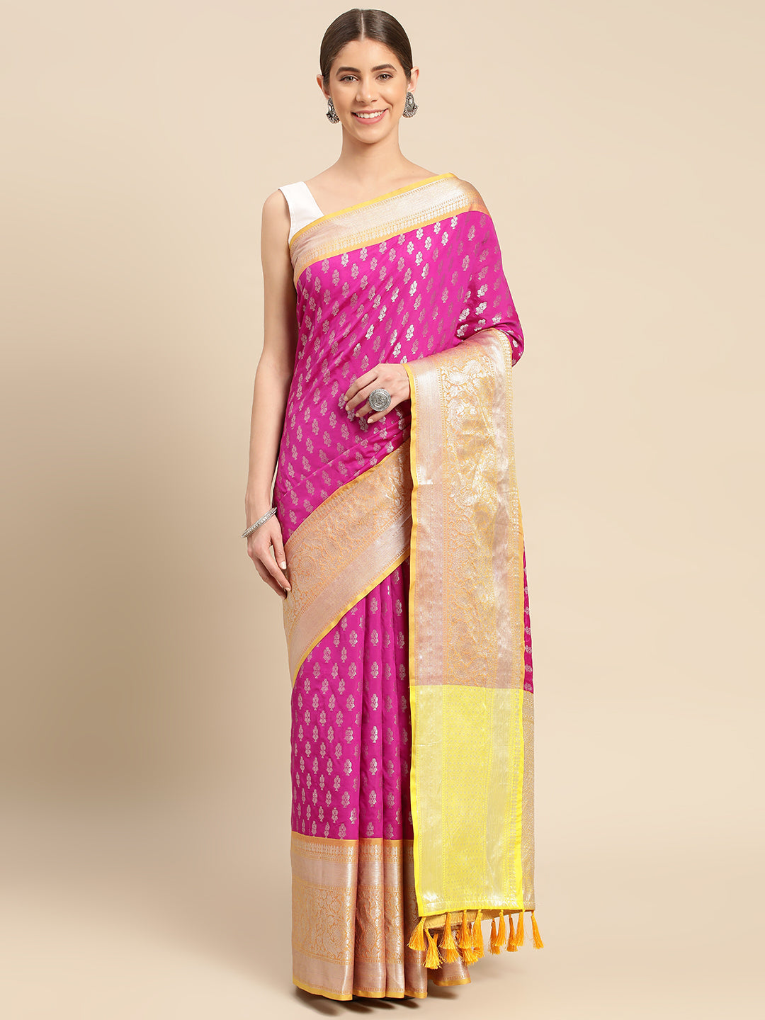  Banarasi Katan Silk Butti Design Saree 