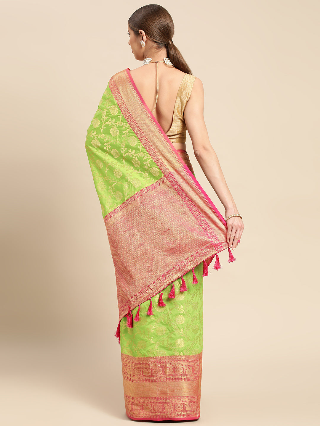 Banarasi Katan Silk Flower Design Saree