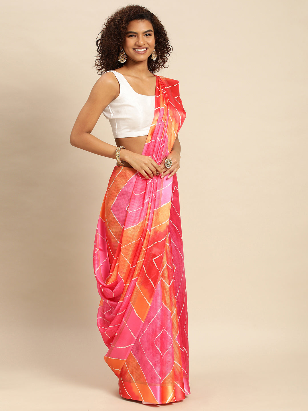 Soft Satin Kota Doriya Batik Print Saree