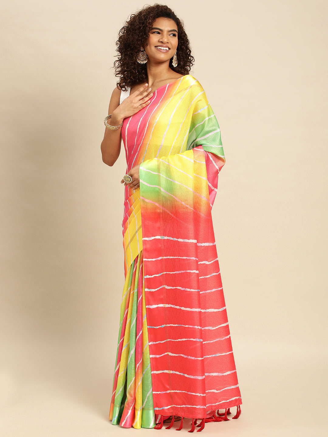 Soft Satin Kota Doriya Batik Print Saree