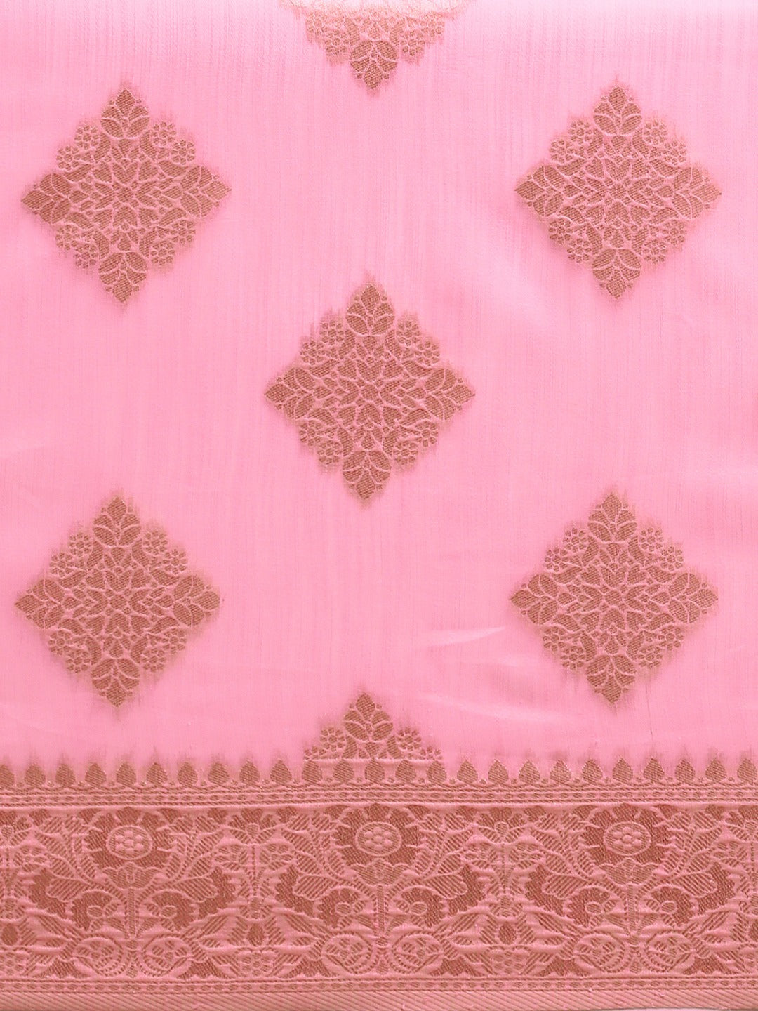 Stylish Light Pink Colour Woven Design Cotton Saree 